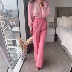 Zara straight leg pants pink